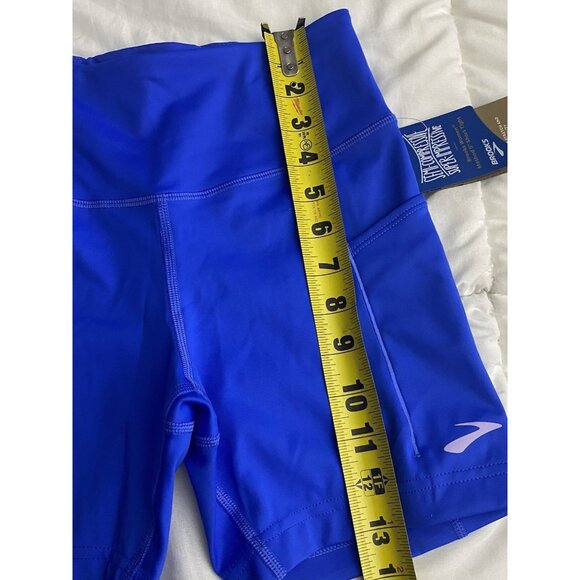 Brooks Women Size Small Method 5” Short Tights Bluetiful Wicking 4 Way Stretch - Picture 7 of 11